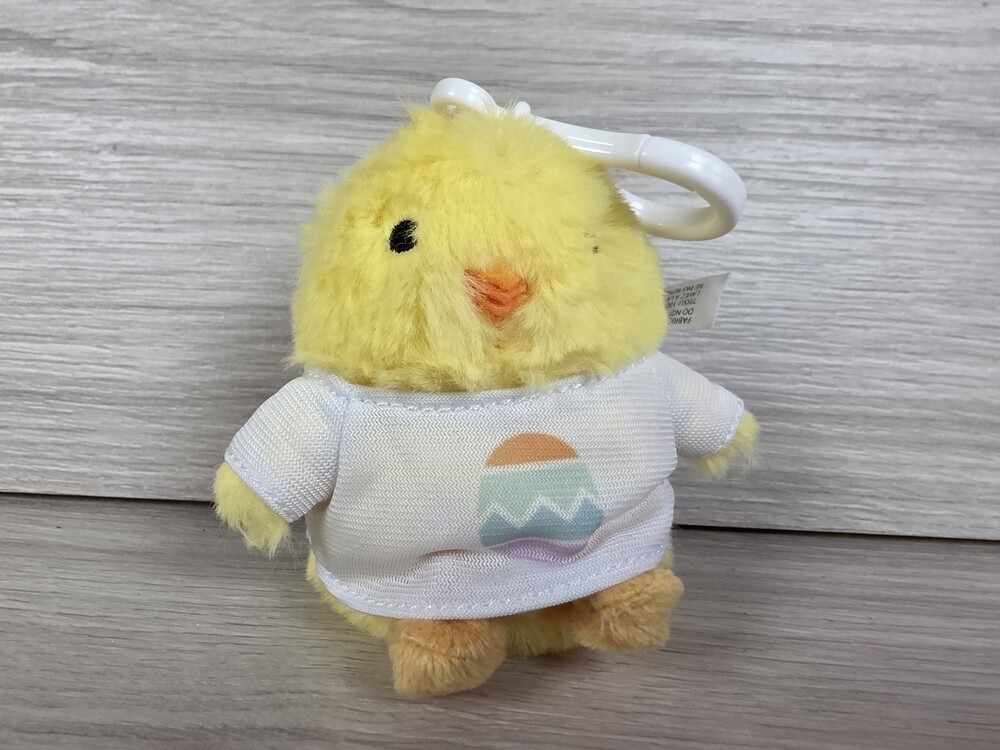American Greetings Plush Chick Keychain w Pastel Shirt Backpack Clip SU17
